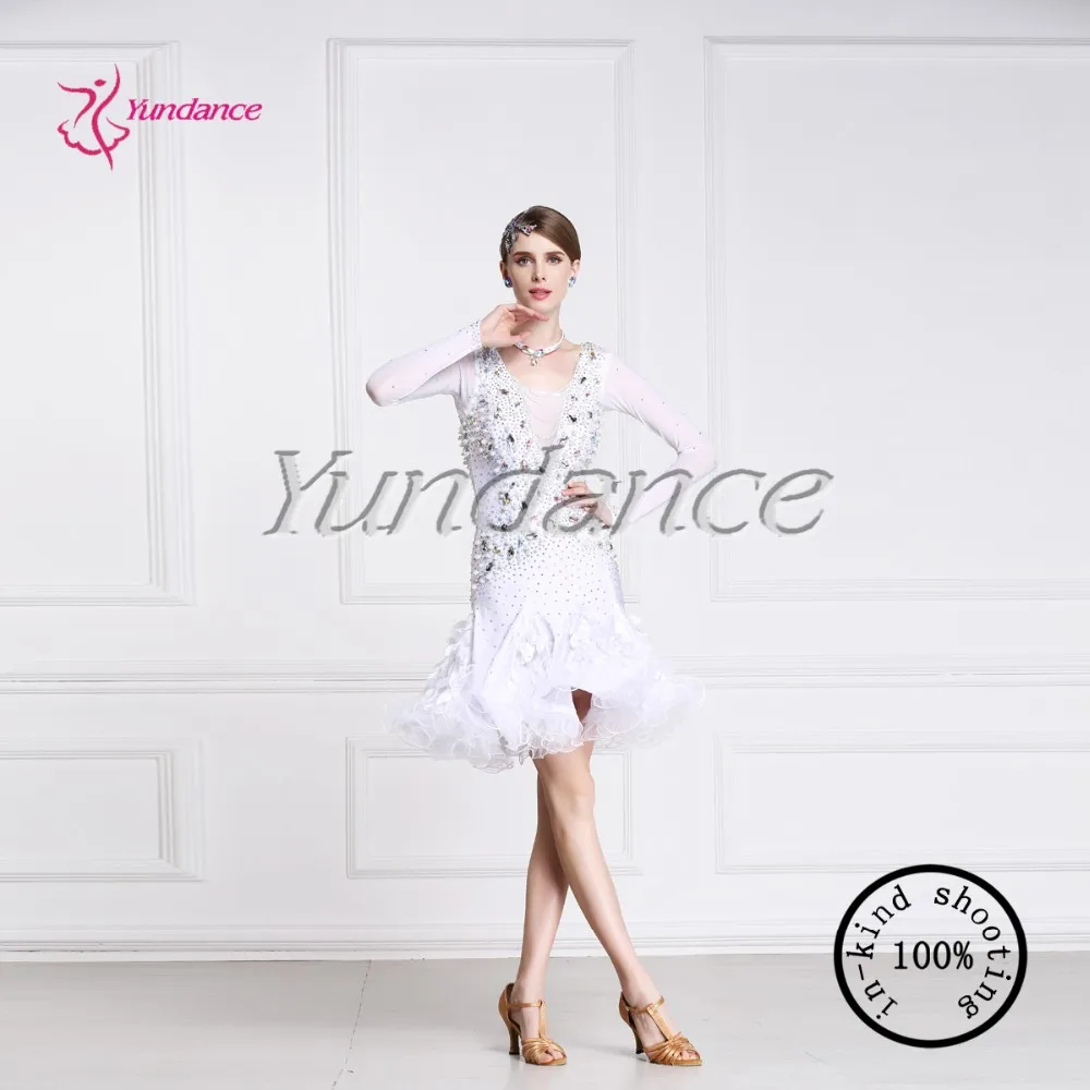 

high quality white latin dance dresses for sale L-1589