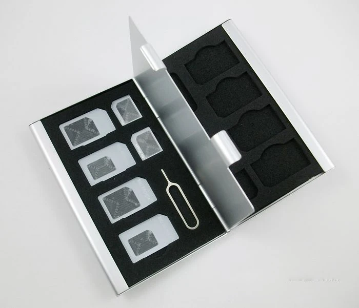 Алюминиевый чехол для 8 мини + 6 микрофонов SIM карты памяти камеры micro nano