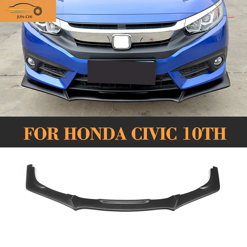 Матовый черный Автомобильный передний спойлер чехол для Honda CIVIC 10TH 2016 2017 DX EX L LX