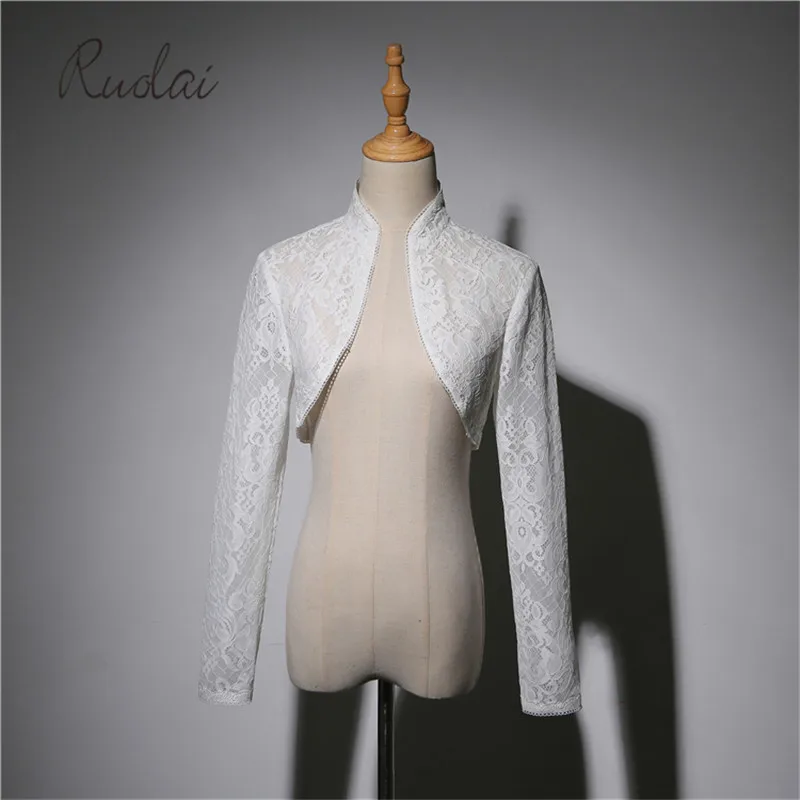 

Elegant Lace Wedding Jacket Ivory Wedding Bolero Women Bridal Jacket Long Sleeves Formal Bolero Tops Wedding Coat Lace FJ40