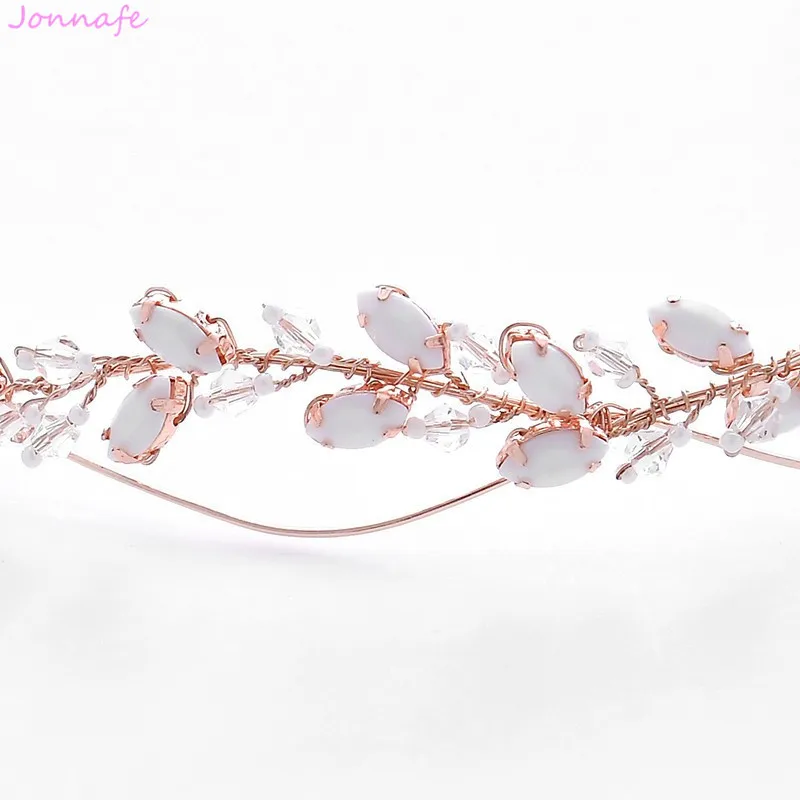 Jonnafe 2019 розовое золото хрустальный свадебный головной убор тиара ручной работы