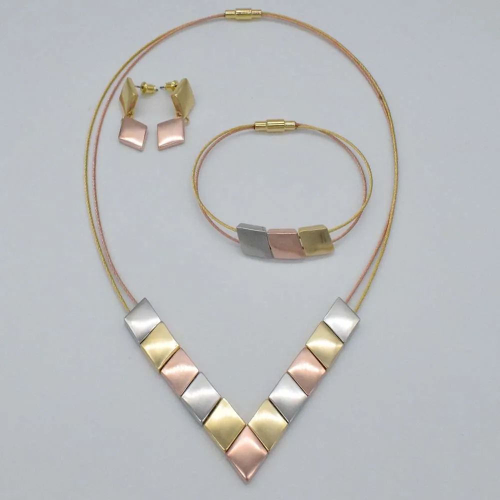 Дубай золотые ювелирные изделия 3 тона наборы нигерийские Свадебные африканские