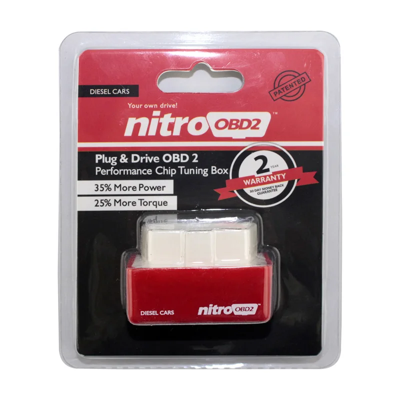 Супер OBD2 чип тюнинговая коробка NitroOBD2 для бензина/дизельного автомобиля чип тюнинговая коробка вилка и привод Nitro OBD2 ELM327