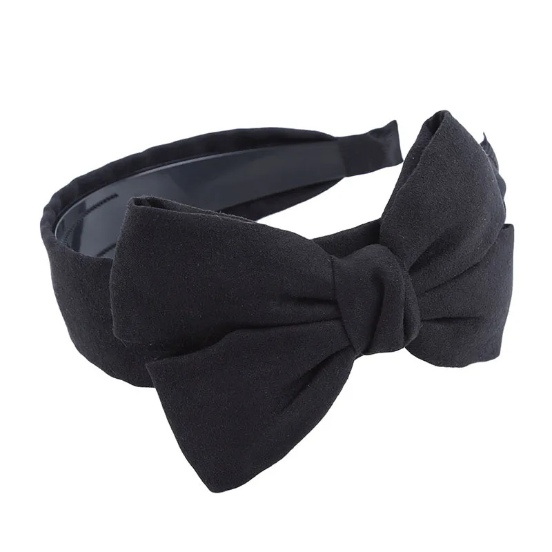 Solid Color Fabric Bow Headband Female Girl Hair Band Hat Accessories Bandwidth |