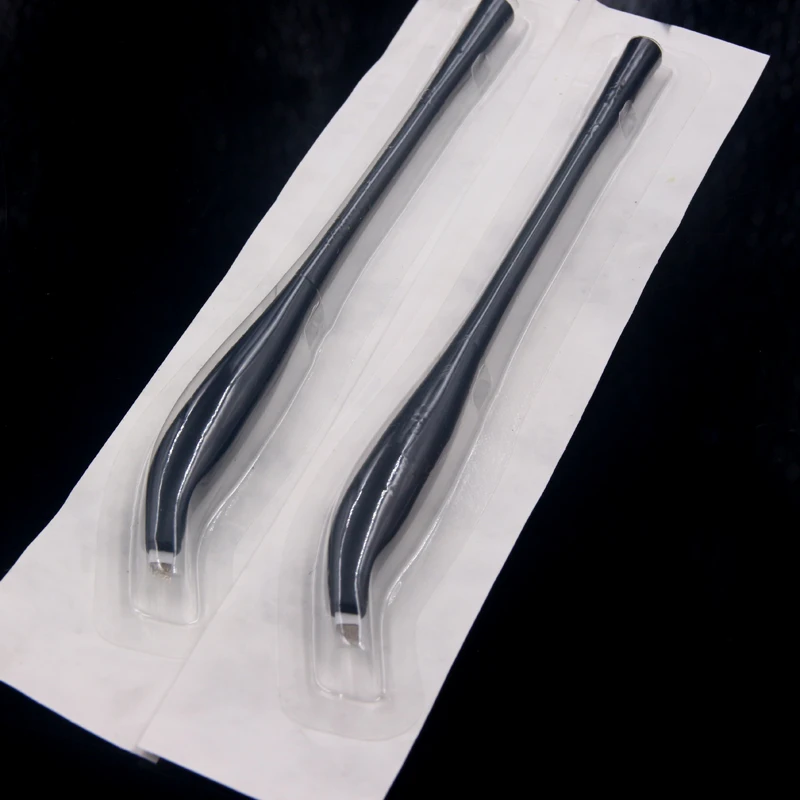 10pcs Disposable Microblading Manual Pen With Eyebrow Needles Tattoo Permanent Makeup 14F Shape Blades |