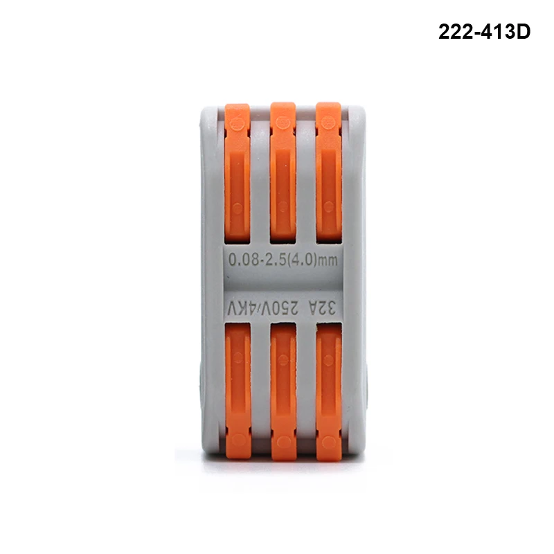 222-413D 50-100 шт./лот быстрый разъем прочный PCT 222-(412A-415A) 223-(313-315) 222-(412D-413D) Универсальный Компактный проводной разъем - Цвет: 222-413D