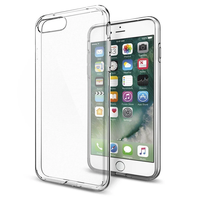 Ультратонкий Мягкий Прозрачный чехол из ТПУ для iPhone 8 Plus 7 6 6S прозрачный