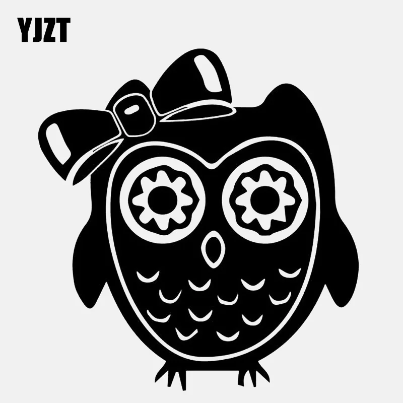 

YJZT креативная виниловая черная/серебряная наклейка на автомобиль с изображением милой Совы девушки 11,5 см * 12,3 см