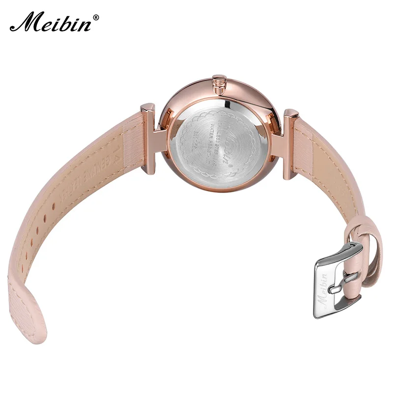 

2018 Meibin Fashion Brand Ladies Watches Fashion Women Watches Genuine Leather Casual Female Wristwatch Dress Clock Reloj Mujer