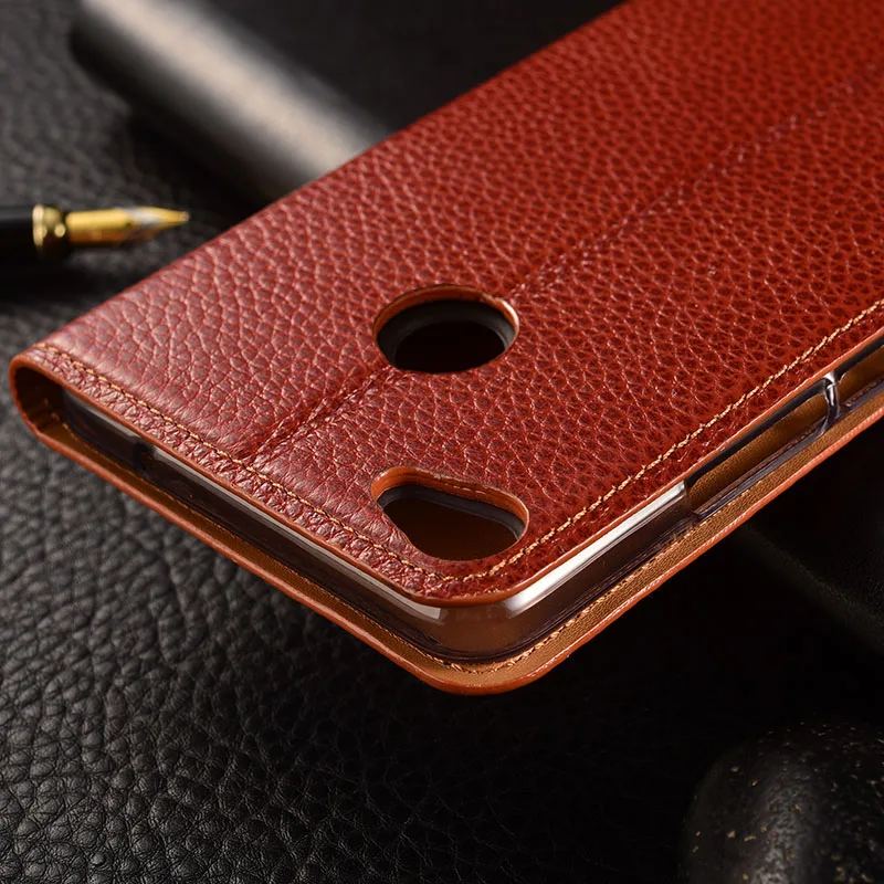 Чехол для ZTE Blade A6 KEZiHOME Litchi из натуральной кожи с откидной крышкой и подставкой