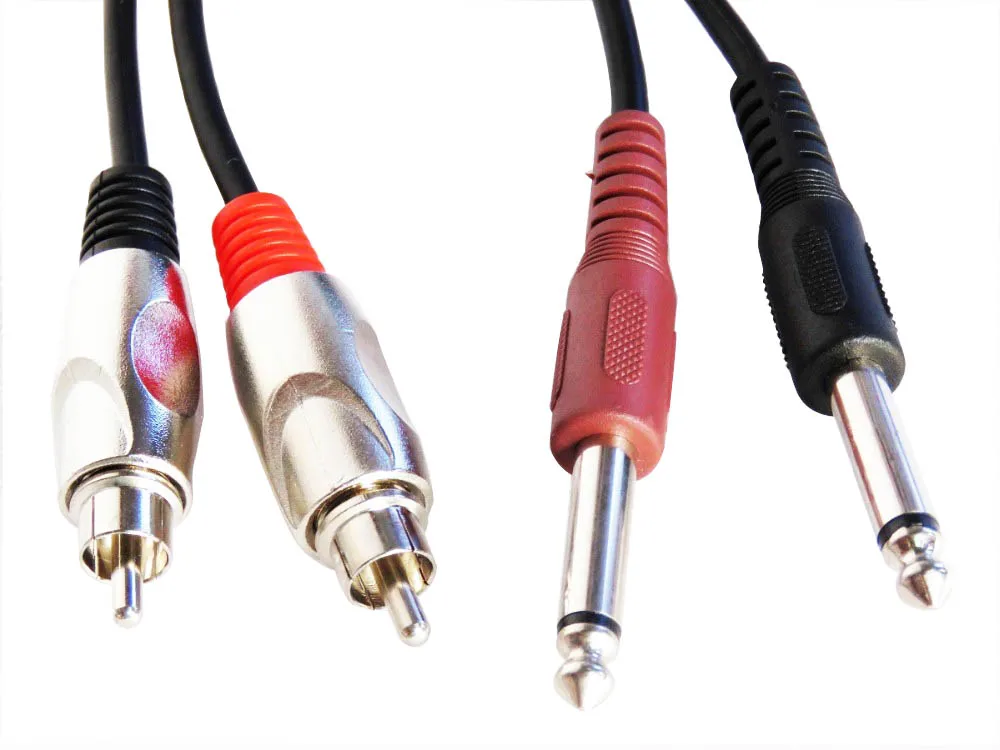 Аудиокабель STARAUDIO 6 футов (1 8 м) 2 - 1/4 дюйма (6 3 мм) моно-2-RCA | Электроника