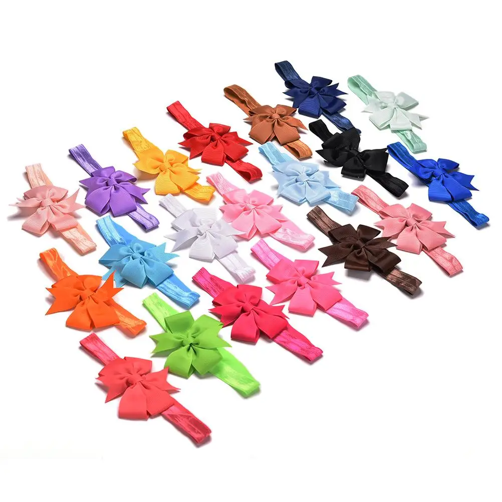 

DIY Grosgrain Ribbon Bow Elastic Girl Hair Bands Hair Bow Headband 20pcs/lot