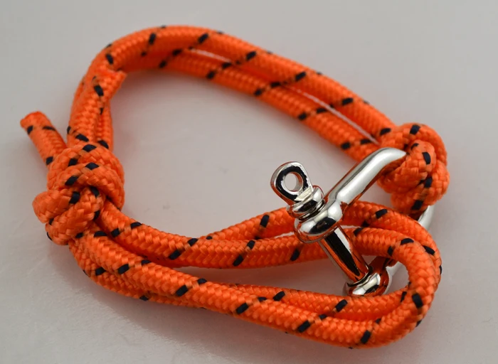 Лучшее качество родиевое покрытие уникальный якорь Скоба красный веревка