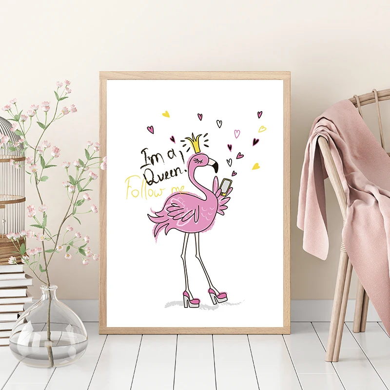 QFALOVE Cartoon Letters Animal Poster On Canvas Wall Art Print Painting Home Decorative Picture For Living Room Unframed | Дом и сад