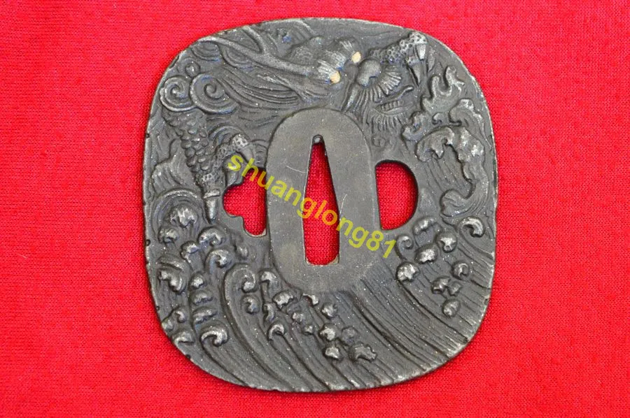Винтажный Железный стальной японский Tsuba Seppa самурайский Катана Меч защитник
