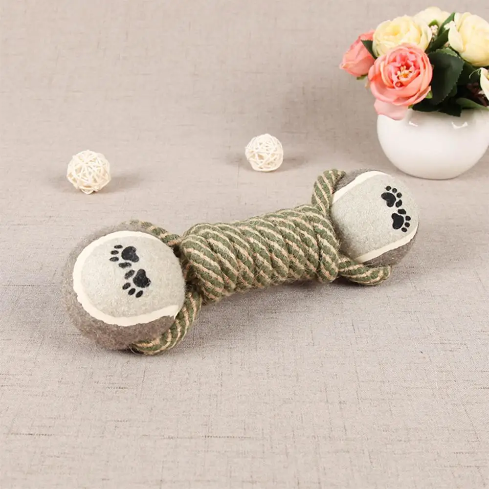 

Dog Toys Portable Pet Cotton Clean Tooth Toy Dumbbell Molar Cotton Cable Training Decompression Bite Toy Rope Ball Toy For Dogs