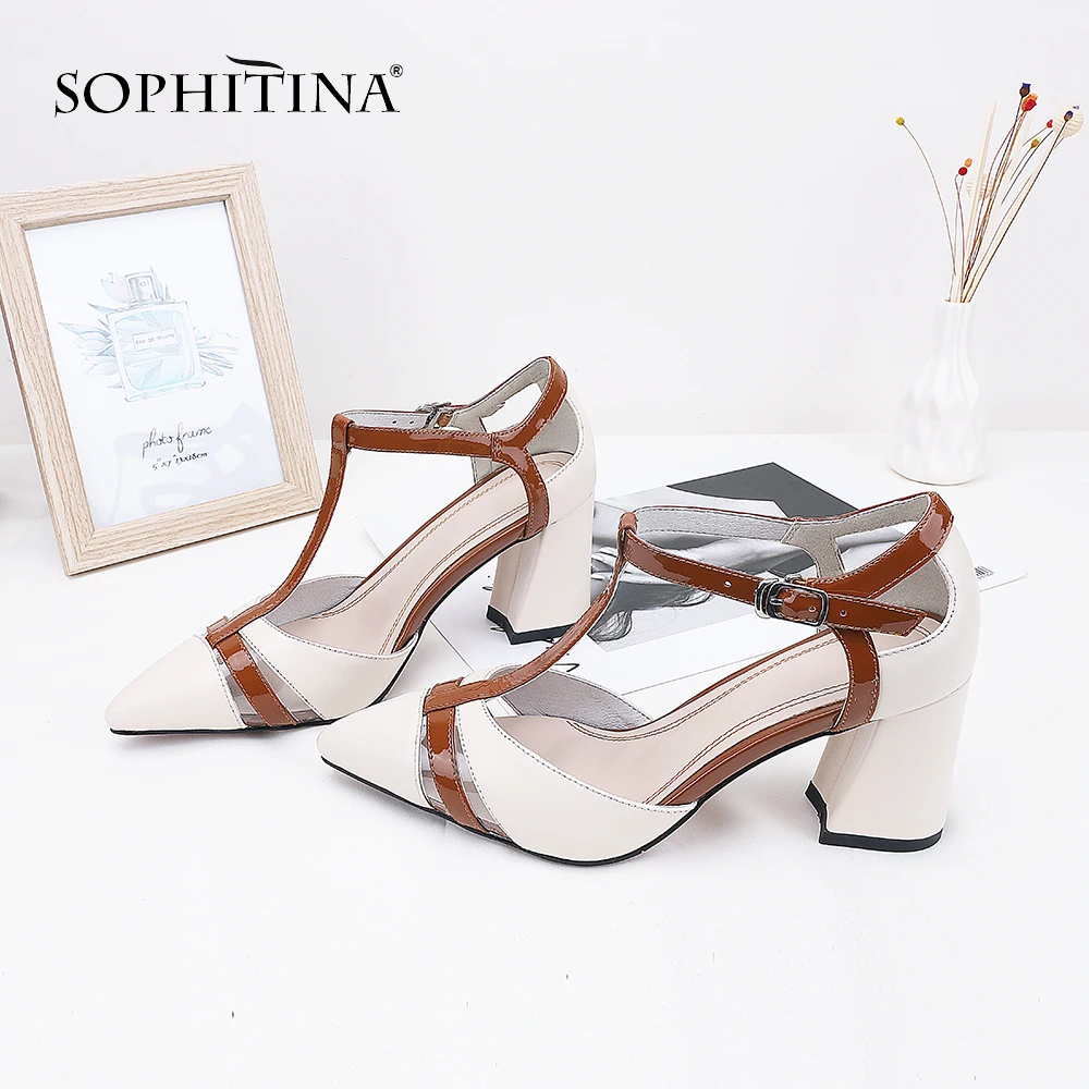 SOPHITINA/модные разноцветные босоножки Пикантная удобная обувь с острым носком на