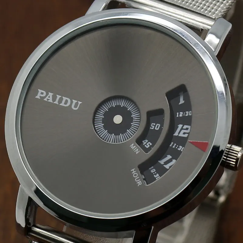 Часы наручные унисекс Брендовые повседневные с сетчатым стальным браслетом