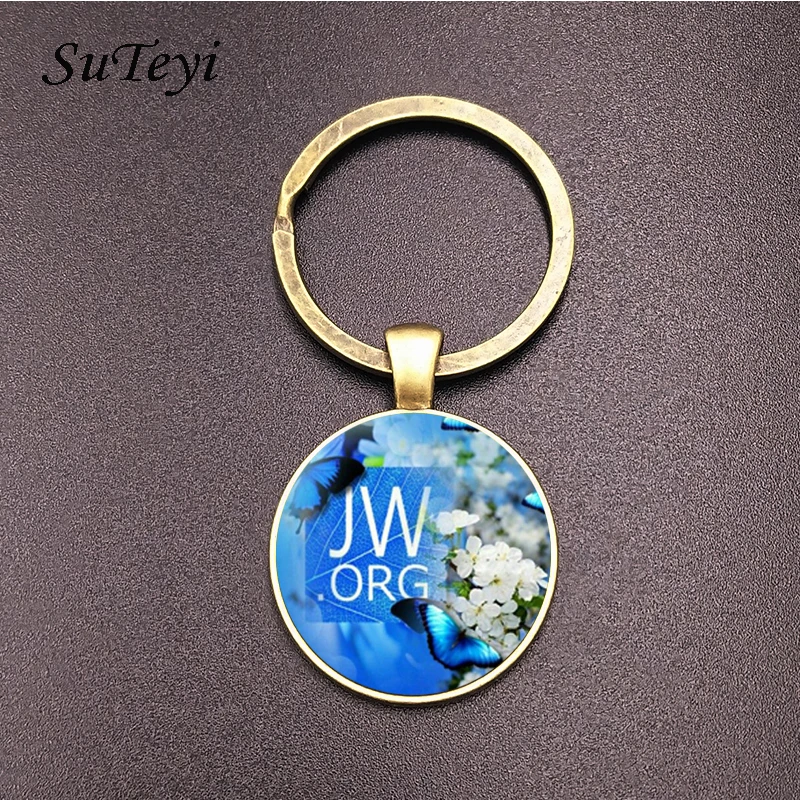Suteyi JW. Брелок для ключей Org романтичный цветок стеклянный кабошон с фото подвеска
