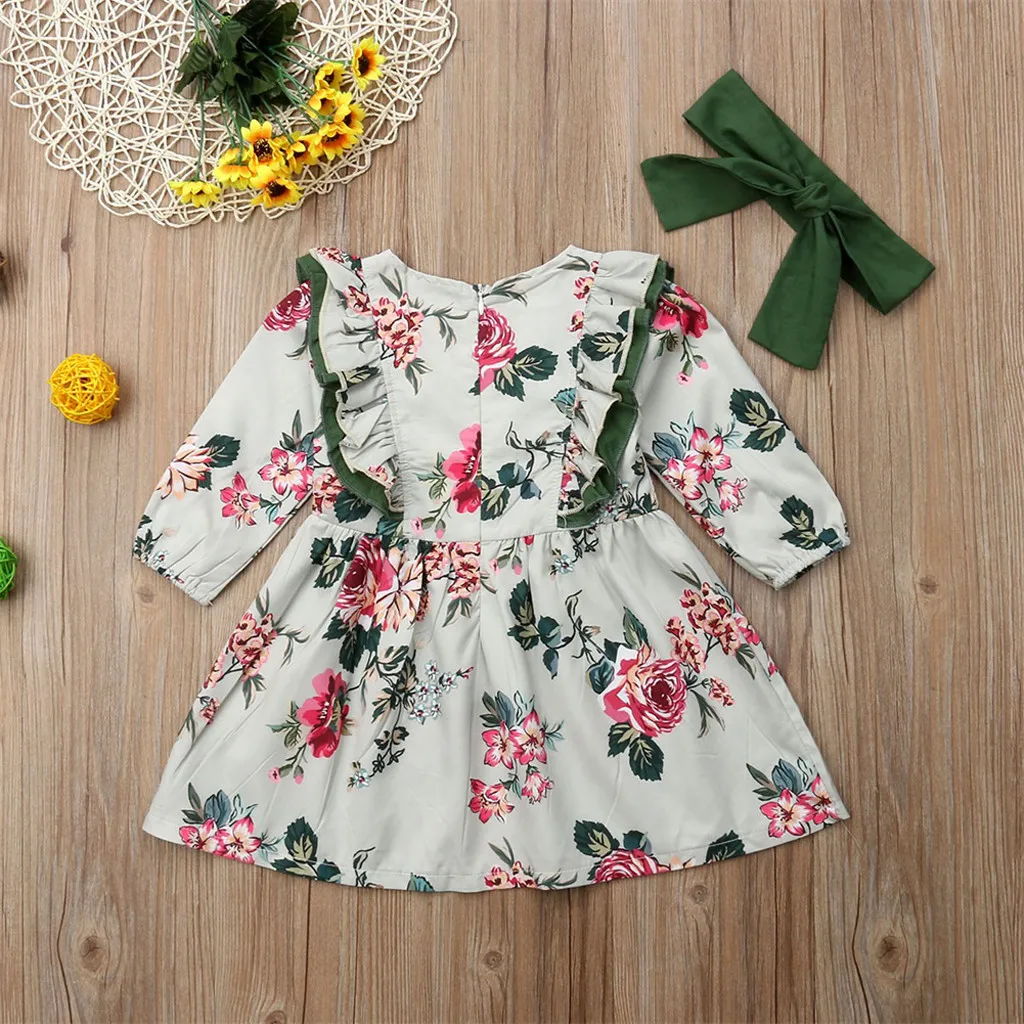 2019 летняя одежда для новорожденных девочек с цветочным рисунком ободок наряды