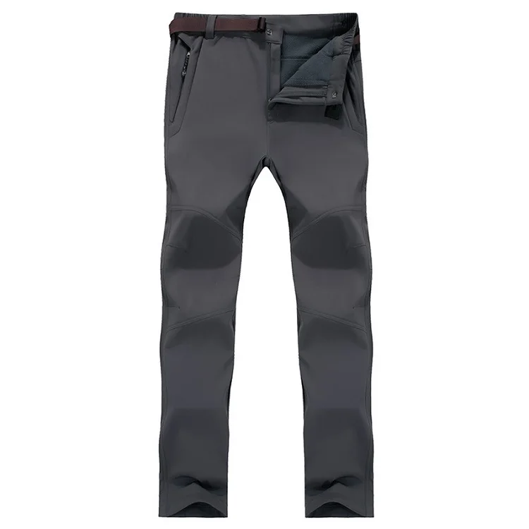 Gray 7XL Мужские Зимние флисовые штаны из флиса для улицы, водонепроницаемые, походные, альпинистские, теплые мужские спортивные брюки VA185 - Цвет: Gray