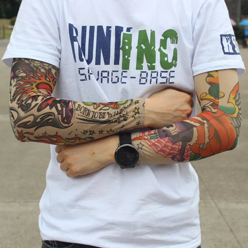 Наружные рукава стежки Татуировка рукав мужчины и wo цветок рука езды Вождение