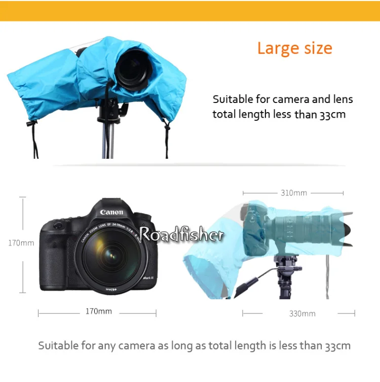 Roadfisher Водонепроницаемый непромокаемый пылезащитный чехол для DSLR камеры дождевик для Canon 7D Nikon D750 sony 70-200 объектив