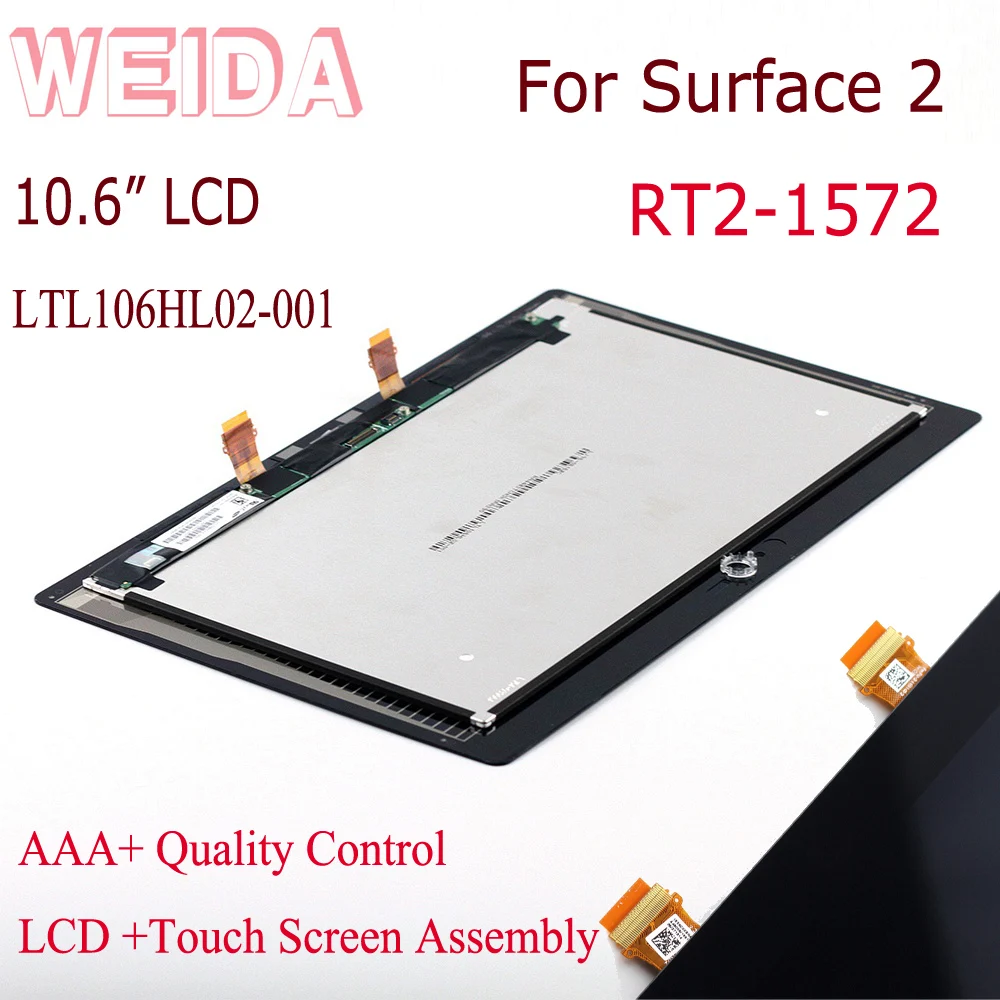 Замена ЖК-дисплея WEIDA для microsoft Surface RT 2 RT 1572 10," ЖК-дисплей с сенсорным экраном RT1572 RT2 ЖК-LTL106HL02-001