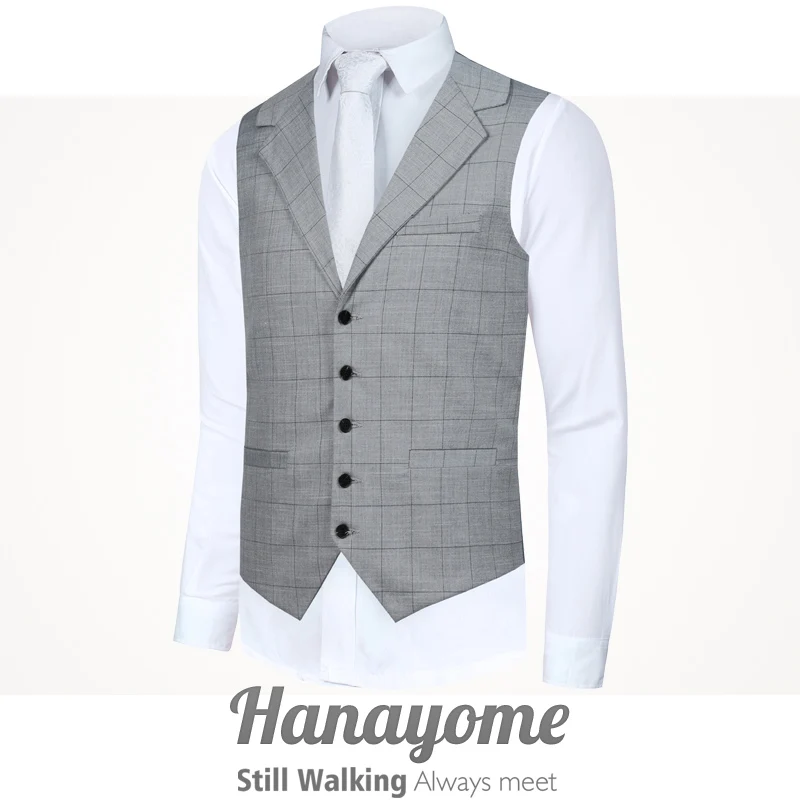 Spring &amp Autumn Men's Suit Single-breastedPlaid Vest British Wind Double Pocket Lapel Large Size Haute Couture | Мужская одежда