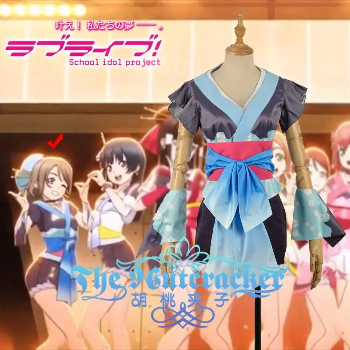 

Аниме! Женский костюм для косплея Lovelive Aqours, черный костюм-кимоно для выступления на сцене, лето 2019