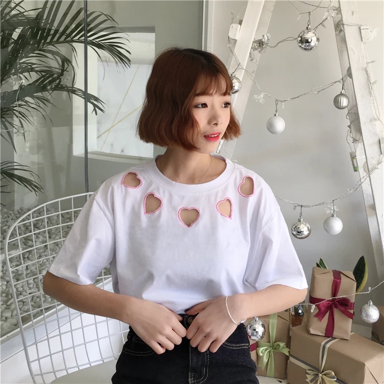 Японский Harajuku вышивка футболка и изображением Микки для женщин Ulzzang хлопок