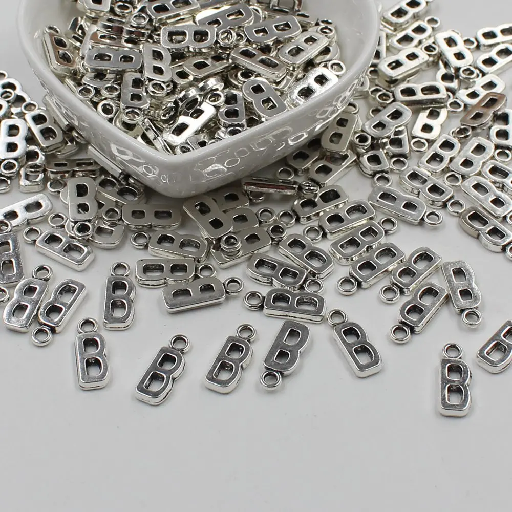 Двусторонний алфавит (B) буквенный ярлык подвеска с инициалами изготовление