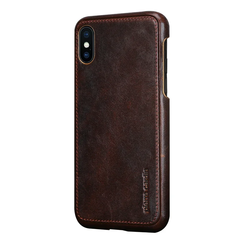 Coffee Pierre Cardin Ретро Натуральная кожа для huawei P20 P30 Pro Чехол Жесткий задний чехол Ультратонкий защитный рукав - Цвет: Coffee