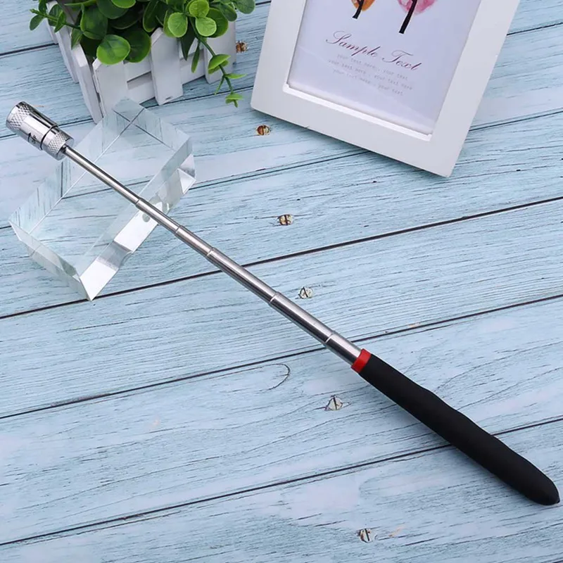 Telescopic Flexible Adjustable Magnetic Pick-Up Tools Lamp W/ LED Flash Light Magnet Long Reach Extendable Pick Up The Iron Rod |
