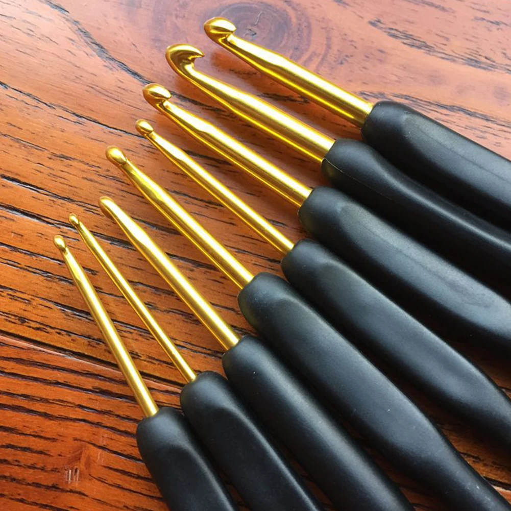 8 шт. ткацкие мягкие ручки эргономичные DIY Портативные вязальные иголки, швы для домашнего шитья Набор крючков для вязания из алюминиевого сплава