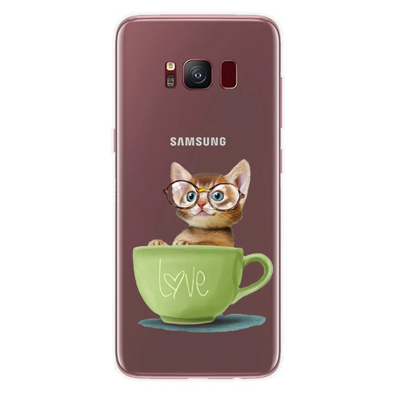 Силиконовый чехол для Samsung Galaxy S8 5 8 дюйма с принтом классная собака милый кот