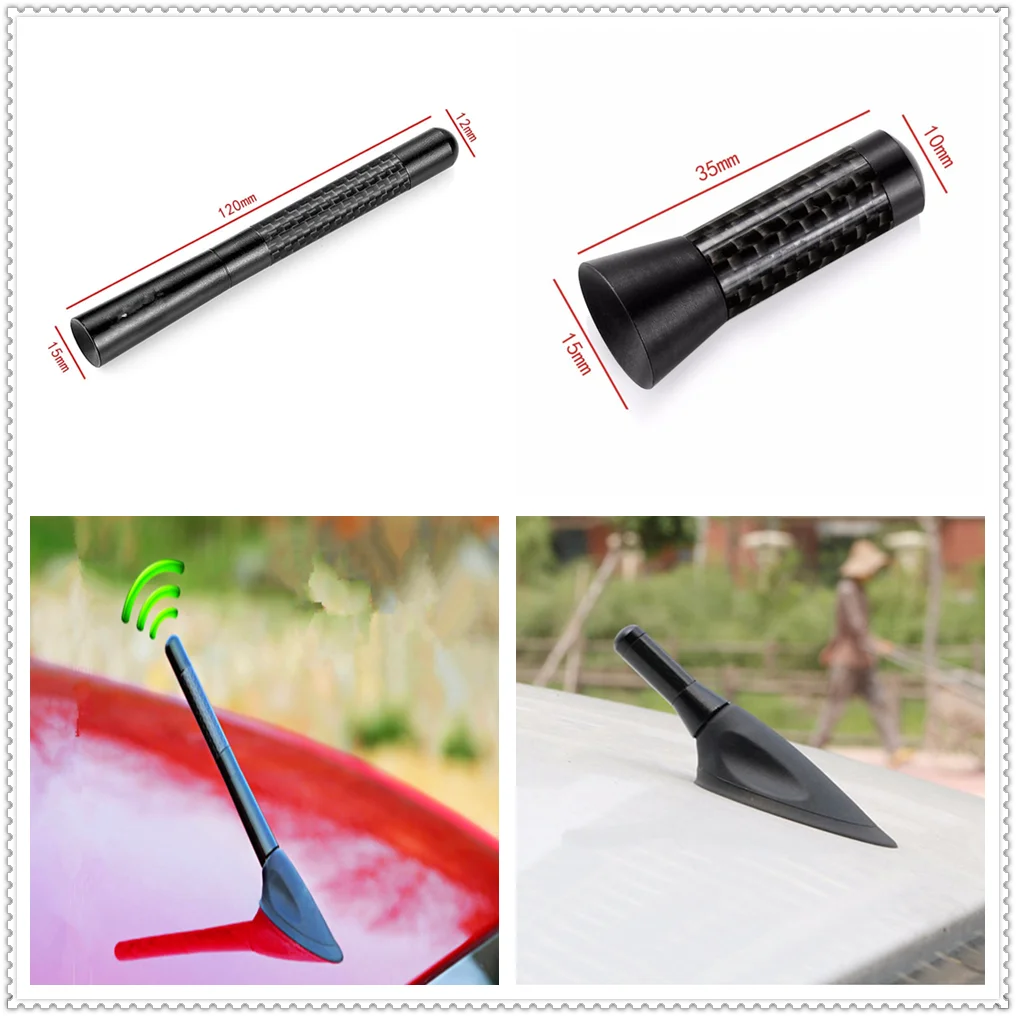 Car universal Carbon Fiber roof Short Radio signal Antenna for Chevrolet Miray Caprice Agile Stingray Aveo5 Matiz Lumina HHR | Автомобили