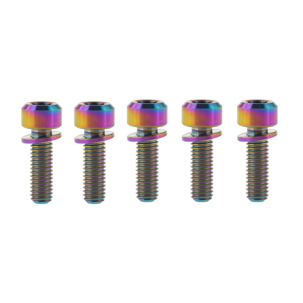 Титановый "Wanyifa" Ti болты M5x16mm M5x18mm M5x20mm для Велосипедный вынос руля болт с внутренним шестигранником с прокладками, 5 шт./лот