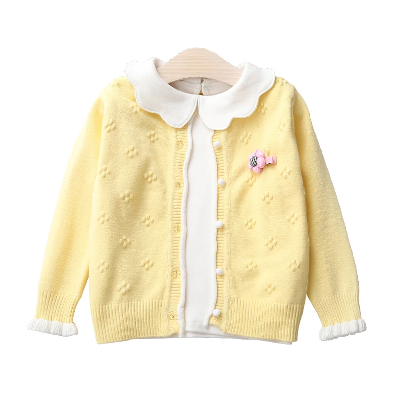

Children Cardigans for Girls Lovely Flower Cotton Sweaters Cardigans 3M-9 Years Spring Fall Baby Girls Knitwear Jacket BC213