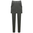 Зимние бархатные плотные облегающие леггинсы, брюки, Женская юбка + длинные брюки, большие размеры 4XL 5XL 6XL, теплые юбки, брюки для женщин