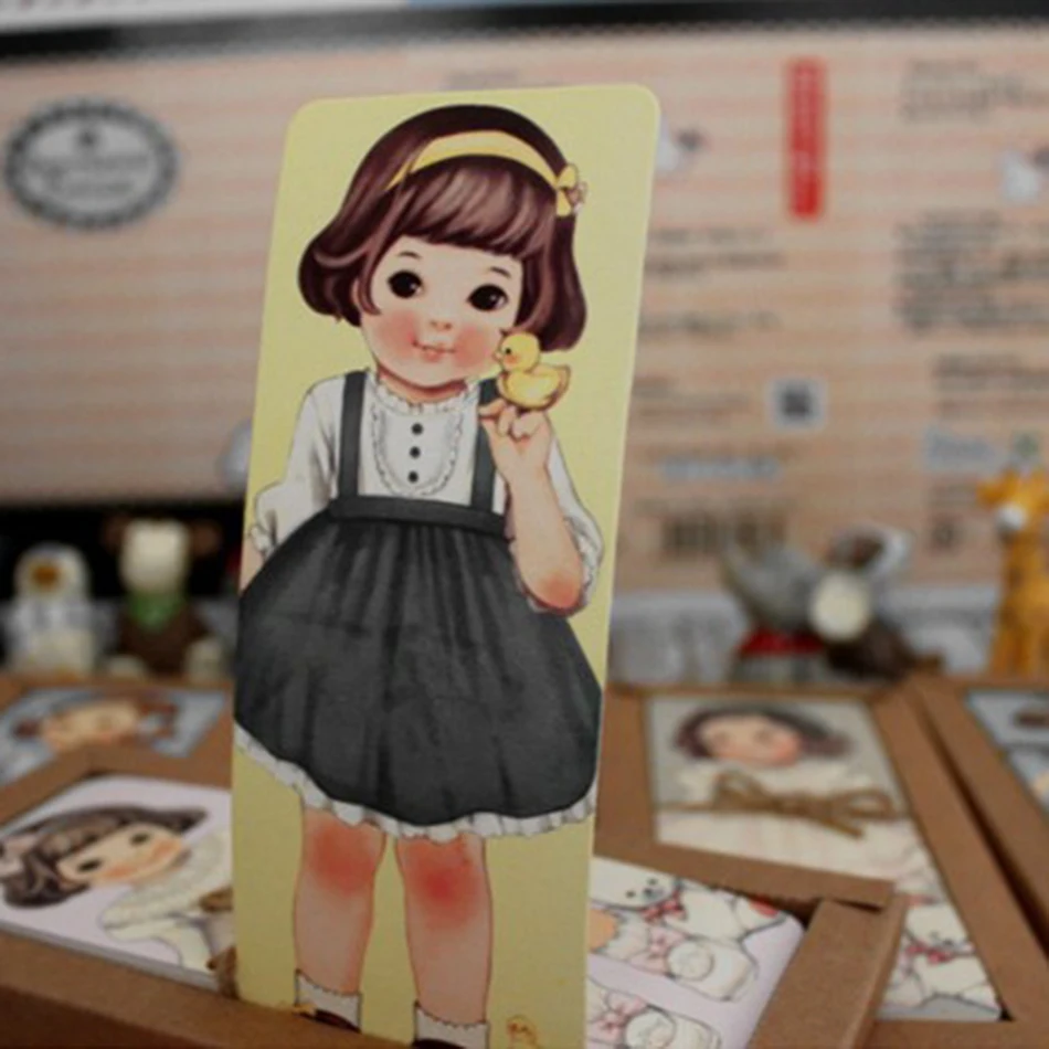 30PCS/lot New girl doll mate series Bookmark set with Kraft package paper bookmarks book holder message card | Канцтовары для офиса