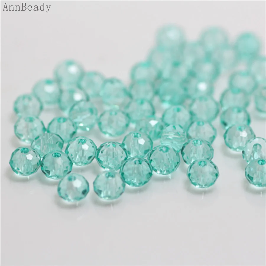 light lake blue AnnBeady Черный ab Цвет 3*4 мм 145 шт Rondelle Австрийские граненые Хрустальные стеклянные бусины Свободные разделительные бусины для изготовления ювелирных изделий - Цвет: light lake blue