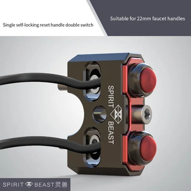 Double self-locking Spirit Beast мотоциклетный светильник переключатель в сборе аксессуары мотоциклетная фара для руля велосипеда управление ВКЛ-ВЫКЛ мотокросс - Цвет: Double self-locking