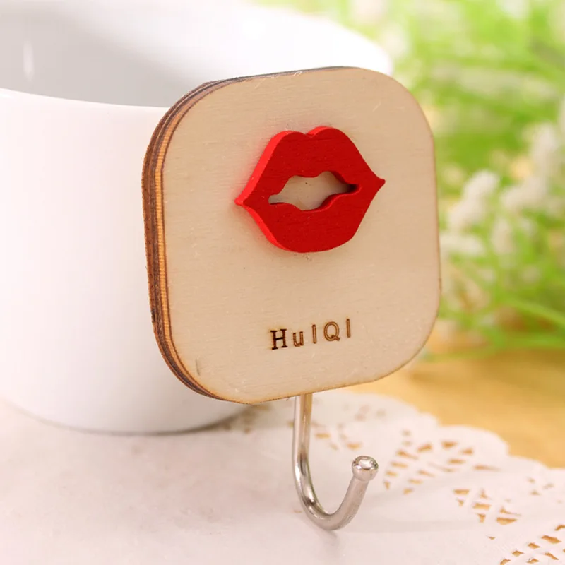 Lip Деревянный мультфильм вешалка держатель для ключей настенные крючки пальто вешалка для полотенец милые животные настенный крючок минималистский домашний декор Органайзер - Цвет: Lip