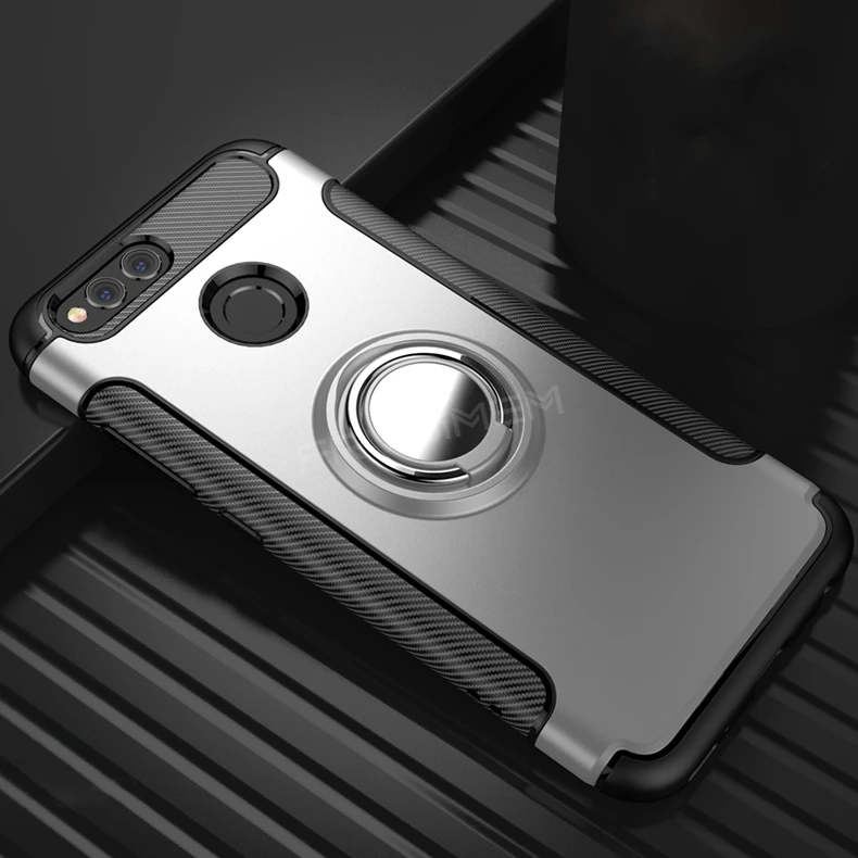 360 чехол для телефона с кольцом-держателем для huawei Honor7X Honor 7X5,93 7 X дюймов, магнитная автомобильная подставка, ТПУ силиконовый чехол с краями