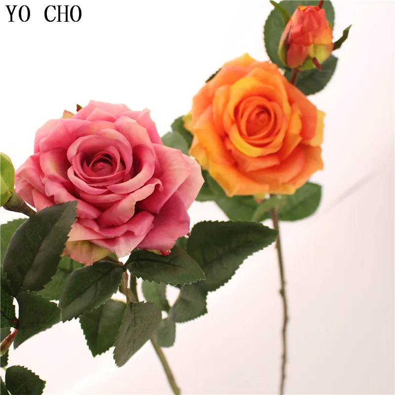 

YO CHO DIY 11 Pcs Vintage Gift Silk Flowers For Home Decoration Roses Artificial Flowers Roses Peony Wedding Decoration Bouquet