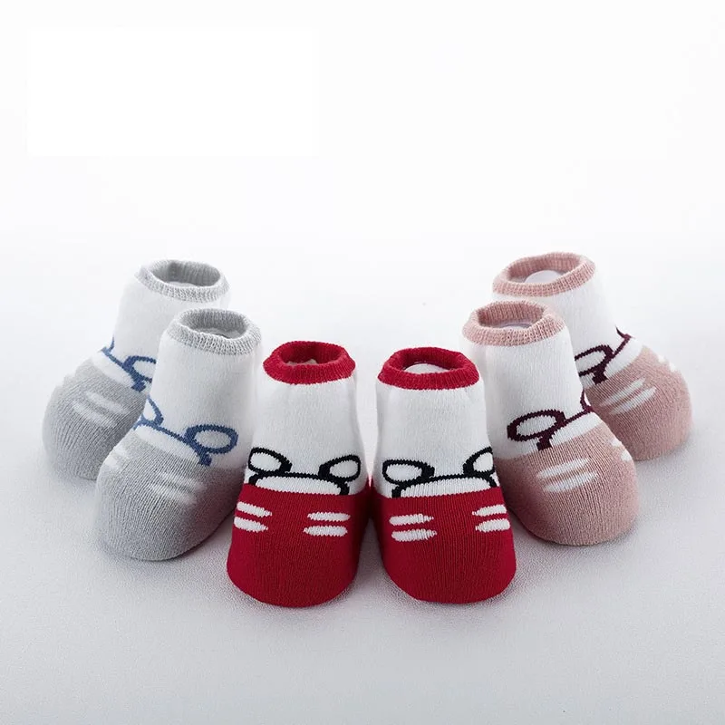 3pairs/lot Warm Winter Newborn Baby Socks 100%Cotton Thickened No-slip Infant Cotton Soft Shoe Sock |