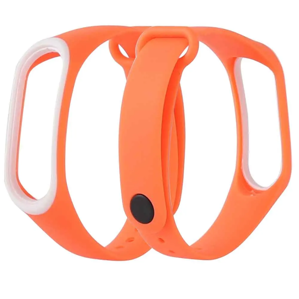 Orange Duble color mi Band 3 4 сменный силиконовый ремешок на запястье Аксессуары Анти-потеря Спортивные ремни для Xiao mi 3 умный Браслет - Цвет: Orange