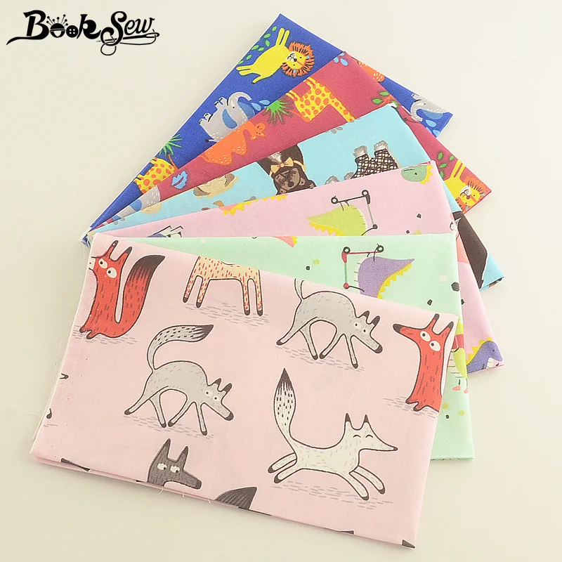 Booksew лоскутное шитье материал тканевый измеритель ткани 6 шт. 40x50 см DIY Скрапбукинг Tissu Coton хлопок саржа животных ткань