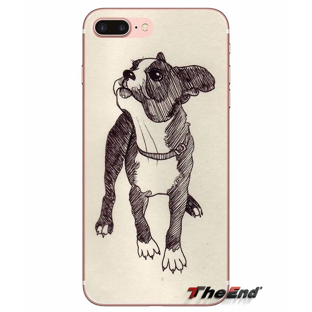 Чехол из ТПУ для Sony Xperia Z Z1 Z2 Z3 Z5 compact M2 M4 M5 E3 T3 XA Aqua LG G4 G5 G3 G2 Mini boston terrier pet dog pupes |